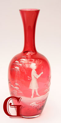cranberry Mary Gregory vase